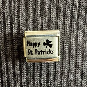 Happy St Patrick’s Day 9MM Laser Engraved Charm for Bracelet Italian NOS Y2K